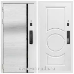 Входные двери Троя, Умная входная смарт-дверь Армада Каскад WHITE МДФ 10 мм Kaadas K9 / МДФ 16 мм МС-100 Белый матовый