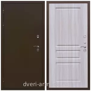 Коричневые входные двери, Металлическая коричневая дверь входная стальная уличная для загородного дома Армада Термо Молоток коричневый/ МДФ 16 мм ФЛ-243 Сандал белый