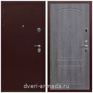 Входные двери с двумя петлями, Дверь входная Армада Люкс Антик медь / МДФ 6 мм ФЛ-138 Дуб Филадельфия графит с шумоизоляцией с МДФ панелями