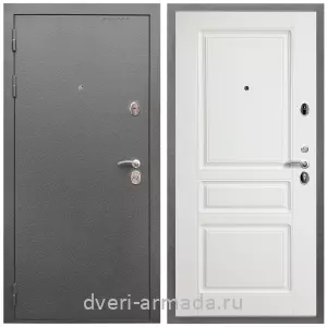 С порошковым напылением, Дверь входная Армада Оптима Антик серебро / МДФ 16 мм ФЛ-243 Белый матовый