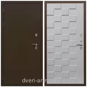 Дверь входная уличная в дом Армада Термо Молоток коричневый/ ОЛ-39 Лиственница беж