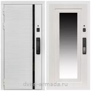 Взломостойкие входные двери, Умная входная смарт-дверь Армада Каскад WHITE МДФ 10 мм Kaadas K9 / МДФ 16 мм ФЛЗ-120 Дуб белёный