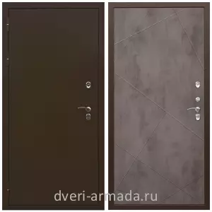 С порошковым напылением, Дверь входная утепленная в частный дом Армада Термо Молоток коричневый/ МДФ 10 мм ФЛ-291 Бетон темный морозостойкая