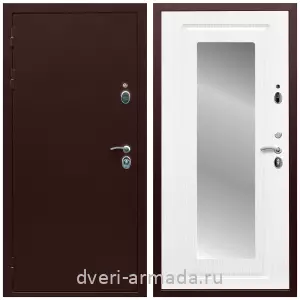 Входные двери с зеркалом и теплоизоляцией, Дверь входная Армада Люкс Антик медь / МДФ 16 мм ФЛЗ-120 Ясень белый для частного дома от изготовителя