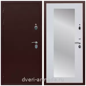 Входные двери с зеркалом и теплоизоляцией, Дверь входная Армада Люкс Антик медь / МДФ 16 мм ФЛЗ-пастораль Белый матовый двухконтурная