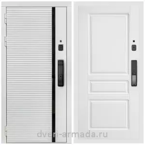 Входные двери на заказ, Умная входная смарт-дверь Армада Каскад WHITE МДФ 10 мм Kaadas K9 / МДФ 16 мм ФЛ-243 Белый матовый