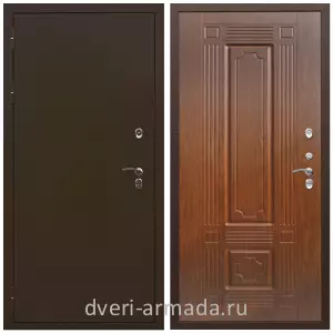 С порошковым напылением, Дверь входная утепленная для загородного дома Армада Термо Молоток коричневый/ МДФ 16 мм ФЛ-2 Мореная береза