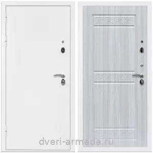 Входные двери с двумя петлями, Дверь входная Армада Оптима Белая шагрень / МДФ 10 мм ФЛ-242 Сандал белый