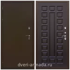 С порошковым напылением, Дверь входная уличная в дом Армада Термо Молоток коричневый/ МДФ 16 мм ФЛ-183 Венге для дачи с панелями МДФ стандартного размера