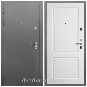 МДФ с фрезеровкой, Дверь входная Армада Оптима Антик серебро / МДФ 16 мм ФЛ-117 Белый матовый