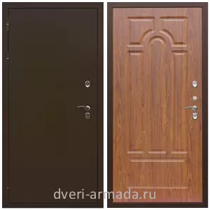 Коричневые входные двери, Металлическая коричневая дверь входная железная уличная в квартиру Армада Термо Молоток коричневый/ МДФ 16 мм ФЛ-58 Морёная береза для многоэтажного дома