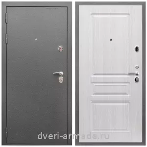 Входные двери МДФ для офиса, Дверь входная Армада Оптима Антик серебро / МДФ 16 мм ФЛ-243 Дуб белёный