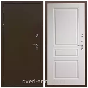 С порошковым напылением, Дверь входная уличная в дом Армада Термо Молоток коричневый/ МДФ 16 мм ФЛ-243 Ясень белый