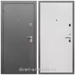 Входные двери 960х2050, Дверь входная Армада Оптима Антик серебро / МДФ 10 мм Гладкая Белый матовый