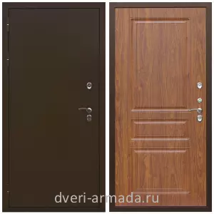 Толстые входные двери, Дверь входная стальная утепленная в квартиру Армада Термо Молоток коричневый/ МДФ 16 мм ФЛ-243 Морёная берёза от производителя на этаж