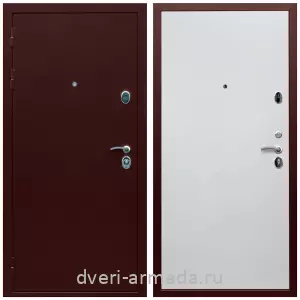 Входные двери с тремя петлями, Дверь входная утепленная Армада Люкс Антик медь / МДФ 10 мм Гладкая белый матовый