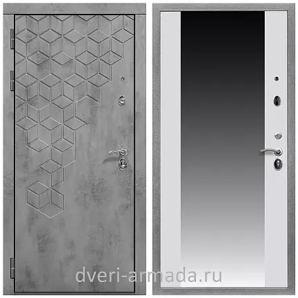 Дверь входная Армада Квадро МДФ 16 мм Бетон тёмный / МДФ 16 мм СБ-16 Белый матовый