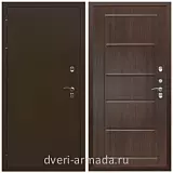 Дверь входная уличная в дом Армада Термо Молоток коричневый/ МДФ 6 мм ФЛ-39 Венге для загородного дома с 3 петлями эконом класса