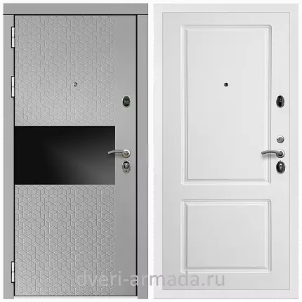Дверь входная Армада Престиж Белая шагрень МДФ 16 мм Милк рикамо софт / ФЛ-117 матовый