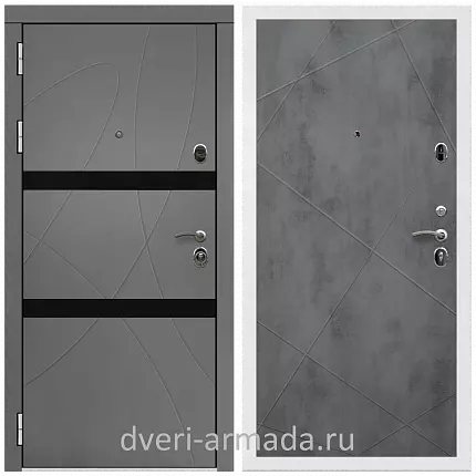 Дверь входная Армада Престиж Белая шагрень МДФ 16 мм  Смоки рикамо софт / ФЛ-291 Бетон темный