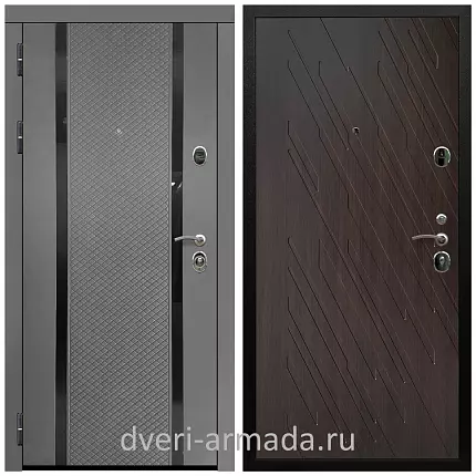 Дверь входная Армада Престиж Черная шагрень МДФ 16 мм Графит абсолют софт / ФЛ-86 Венге структурный